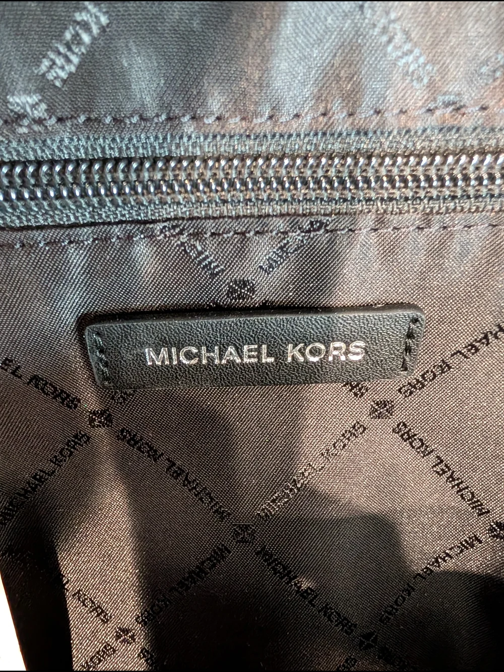 Michael Kors Black Slater Medium Leather Backpack with Chain Accent - Picture 3 of 4
